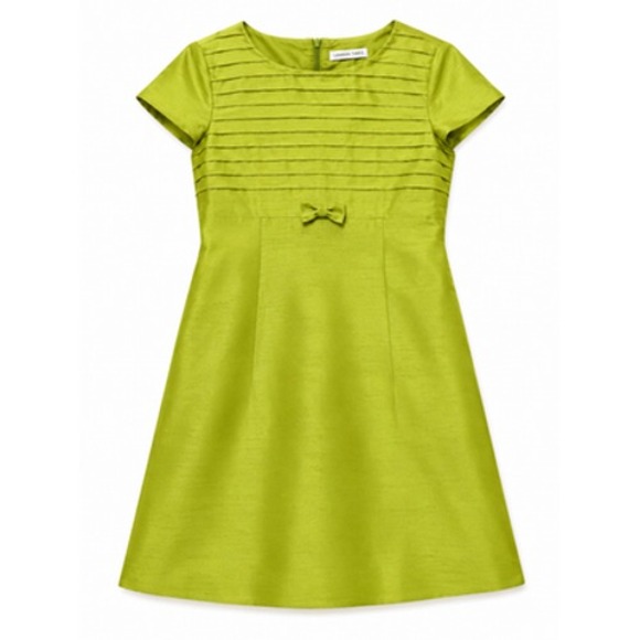 Talbots Dresses & Skirts - Talbots Dress Womens Petite 12 Green Silk Shantung A Line Bow Knee Length